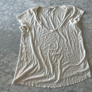 white James Perse Casual V neck T shirt